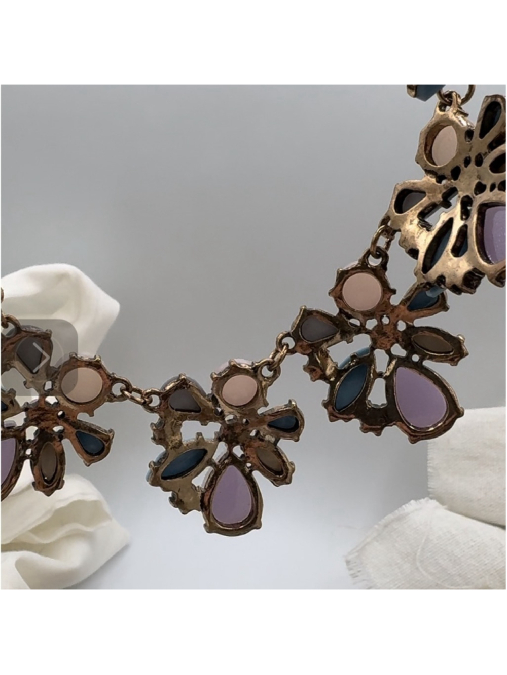 J Crew Statement Necklace. Charming Pastel Colors and Texture Stones 16”,2” - Picture 6 of 7